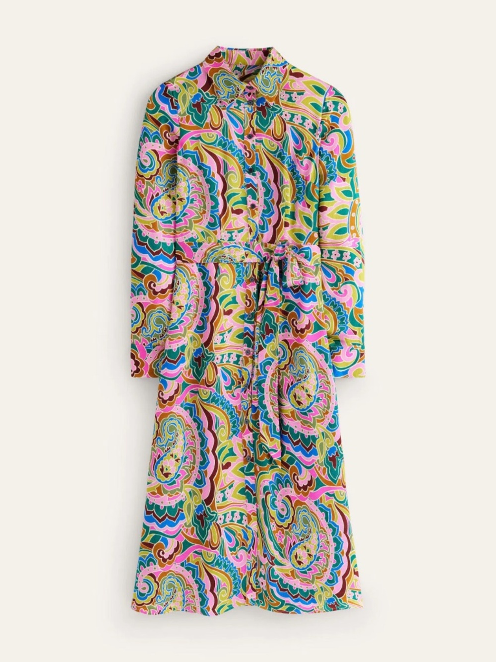 Boden Kate Satin Shirt Dress-French, Tulip Valley in Blue - size 6P